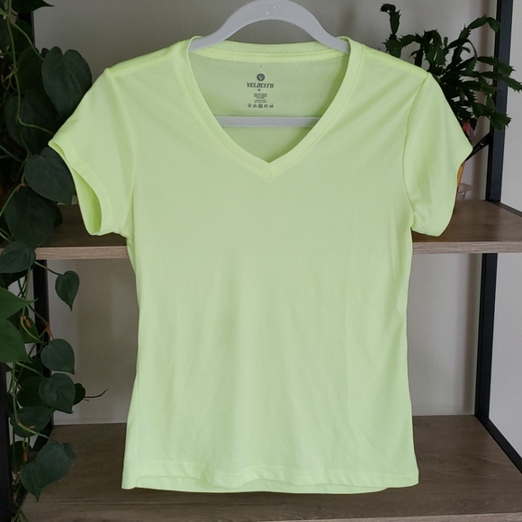 VELOCITY Neon Yellow Athletic Shirt - Picture 1 of 1